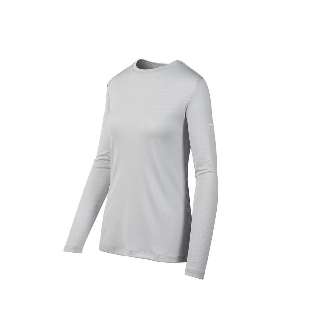 Mizuno Long Sleeve - Bayan Tişört - Gri Türkiye (PRTJSI-348)